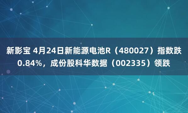 新影宝 4月24日新能源电池R（480027）指数跌0.84%，成份股科华数据（002335）领跌