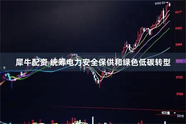 犀牛配资 统筹电力安全保供和绿色低碳转型